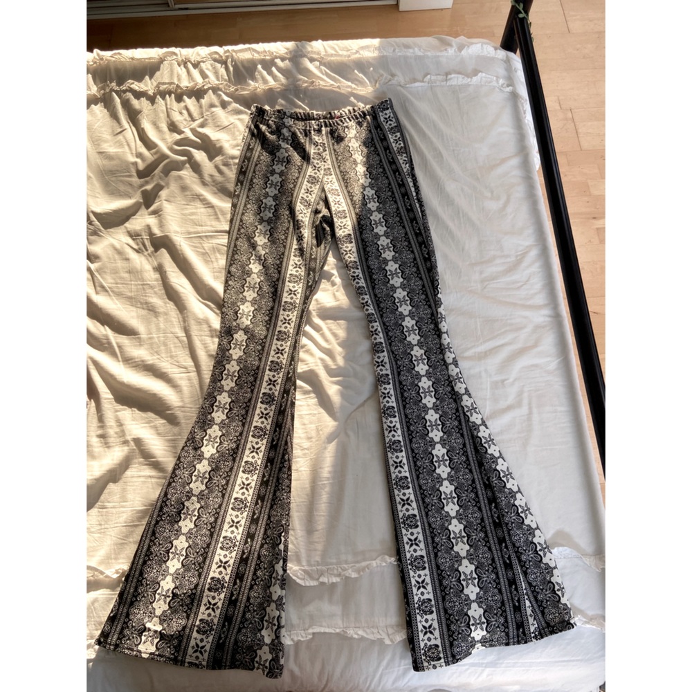 Ornate Print Flare Pants